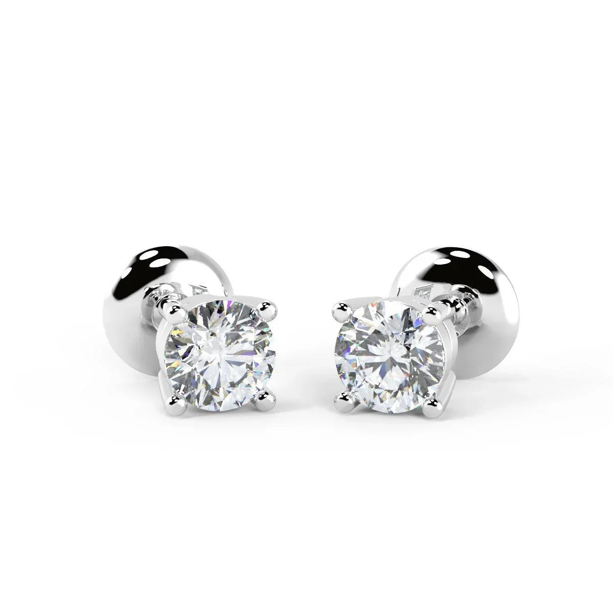 D/VS 0.40Carat Round Diamond Stud Earring for Women's in Platinum