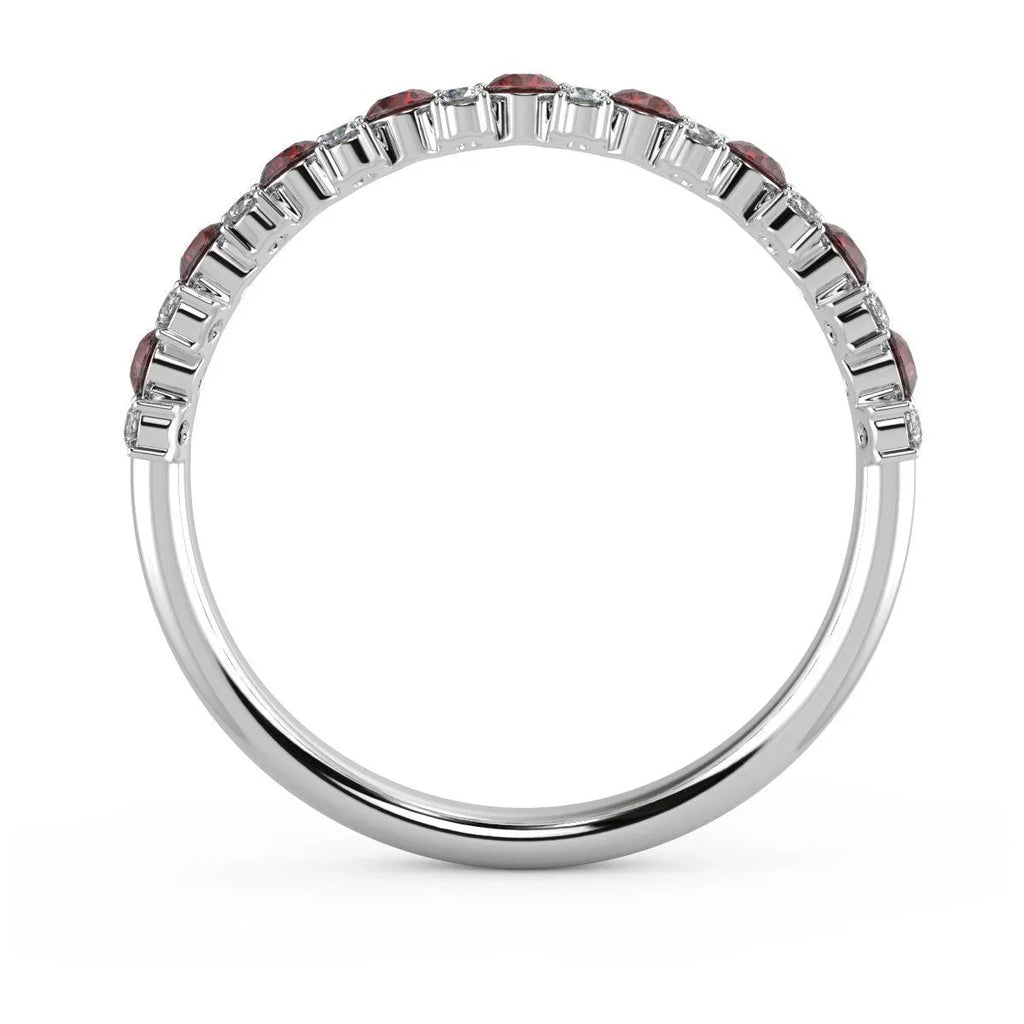 Natural Ruby and Diamond Designer Ring in White Gold 0.75 Ct