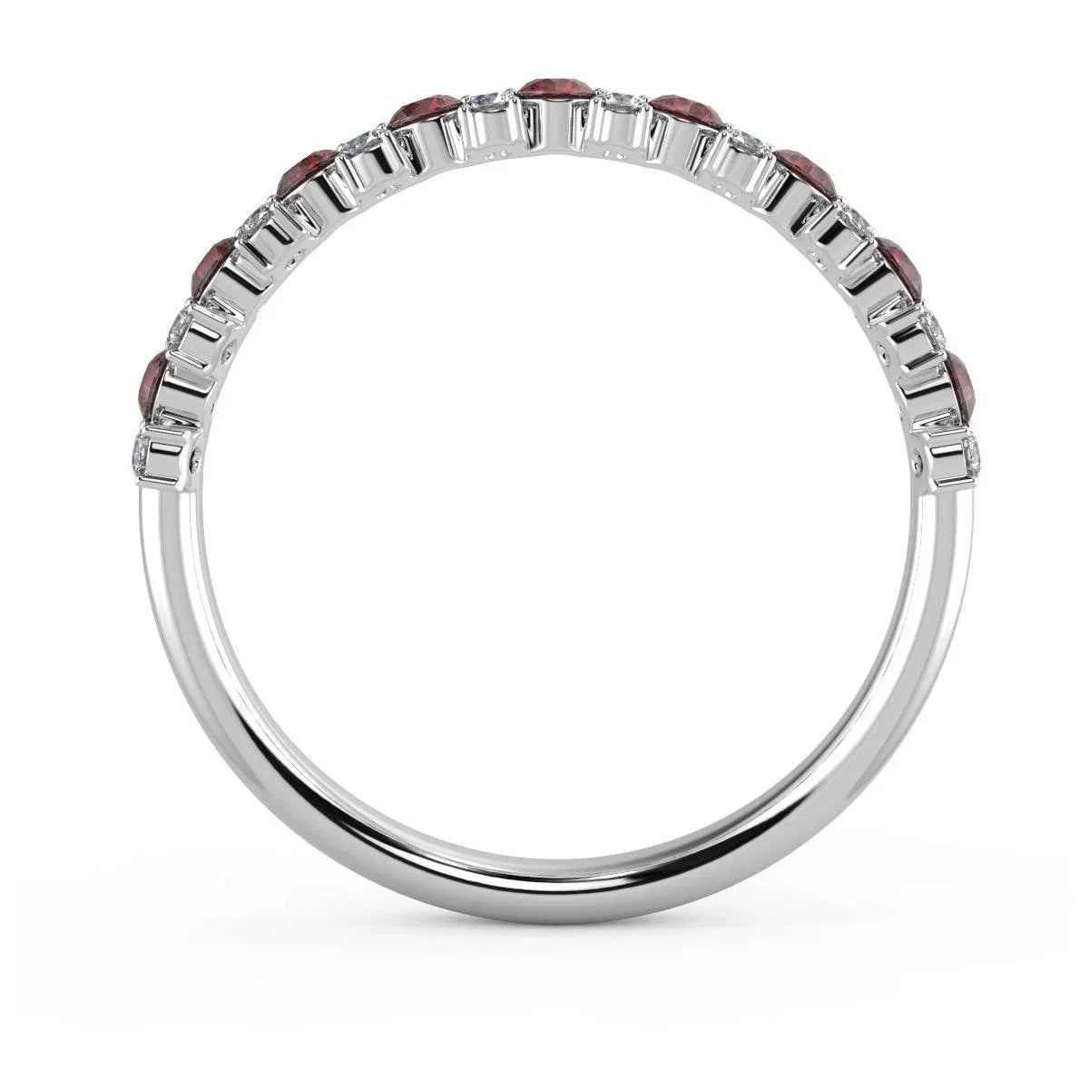 Natural Ruby and Diamond Designer Ring in White Gold 0.75 Ct