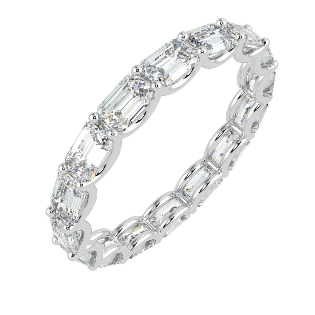D/VS 2.50ct Baguette Diamond Claw Set Full Eternity Ring in Platinum / 18k Gold