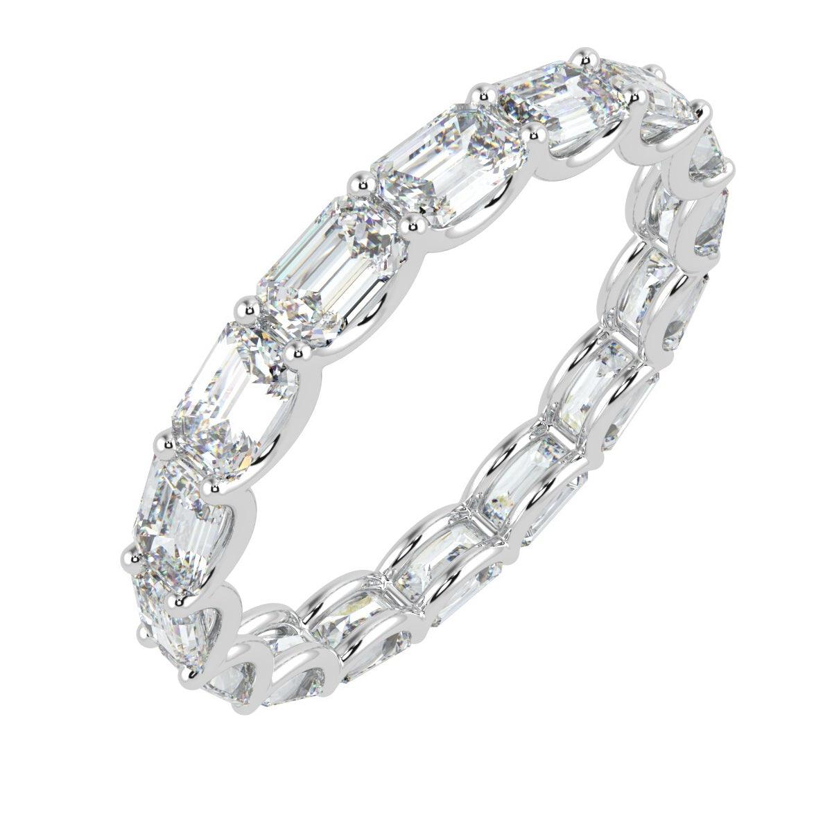D/VS 2.50ct Baguette Diamond Claw Set Full Eternity Ring in Platinum / 18k Gold