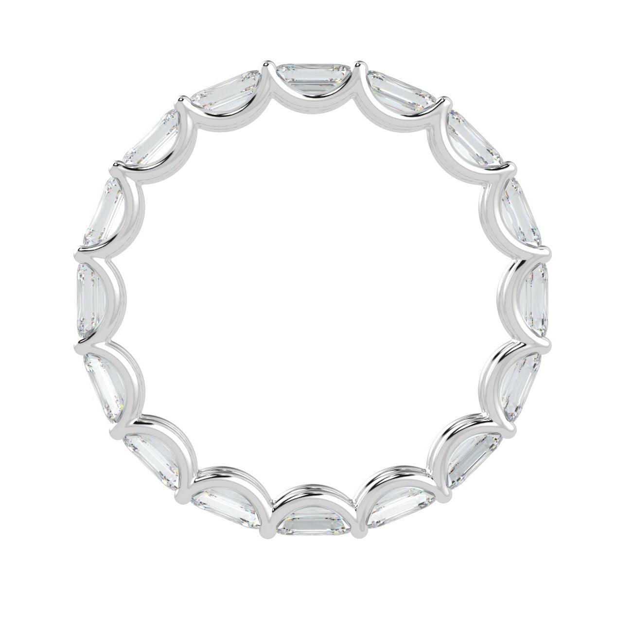 D/VS 2.50ct Baguette Diamond Claw Set Full Eternity Ring in Platinum / 18k Gold