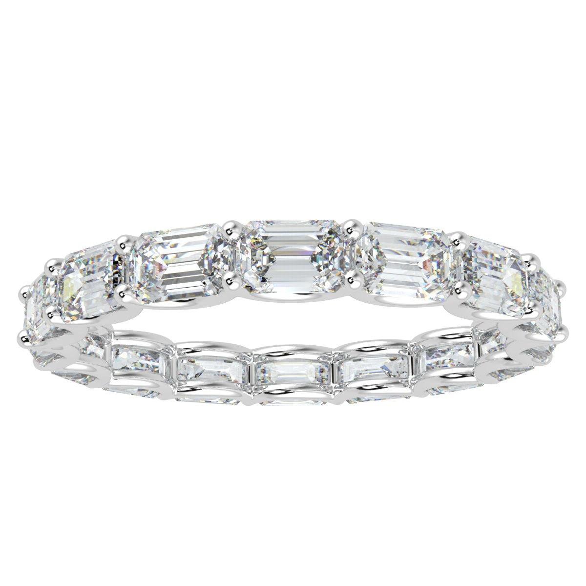 D/VS 2.50ct Baguette Diamond Claw Set Full Eternity Ring in Platinum / 18k Gold