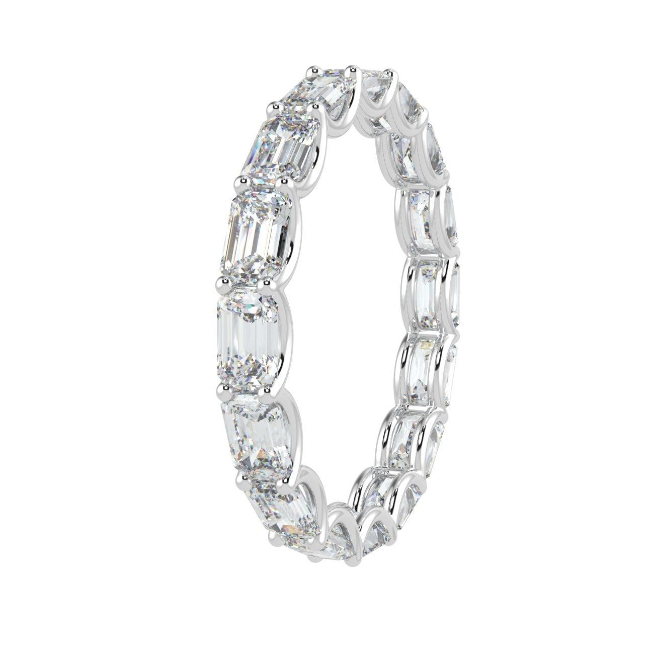 D/VS 2.50ct Baguette Diamond Claw Set Full Eternity Ring in Platinum / 18k Gold