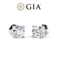 0.80ct GIA Certified Natural Diamond Platinum Stud Earrings