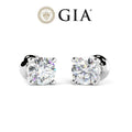 brilliant round diamond earrings platinum secure setting VS quality diamonds
