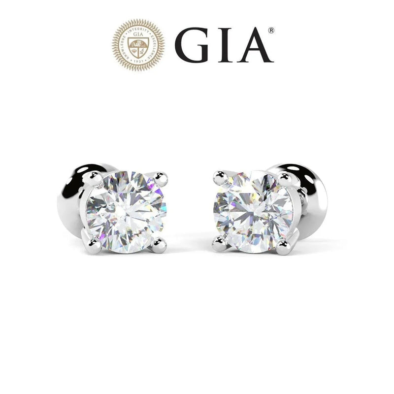 brilliant round diamond earrings platinum secure setting VS quality diamonds