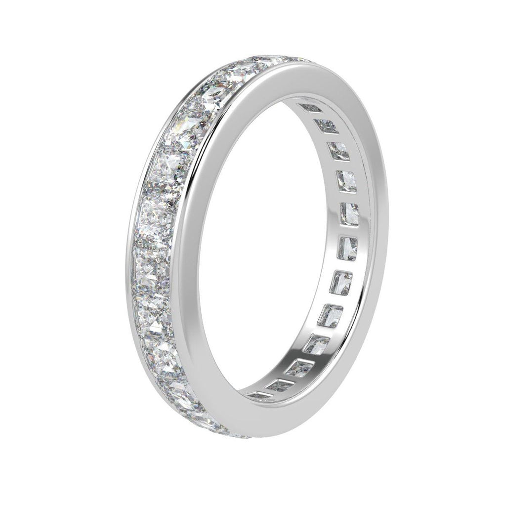 D/VS 4.00 CT ASSCHER DIAMOND FULL ETERNITY PLATINUM RING