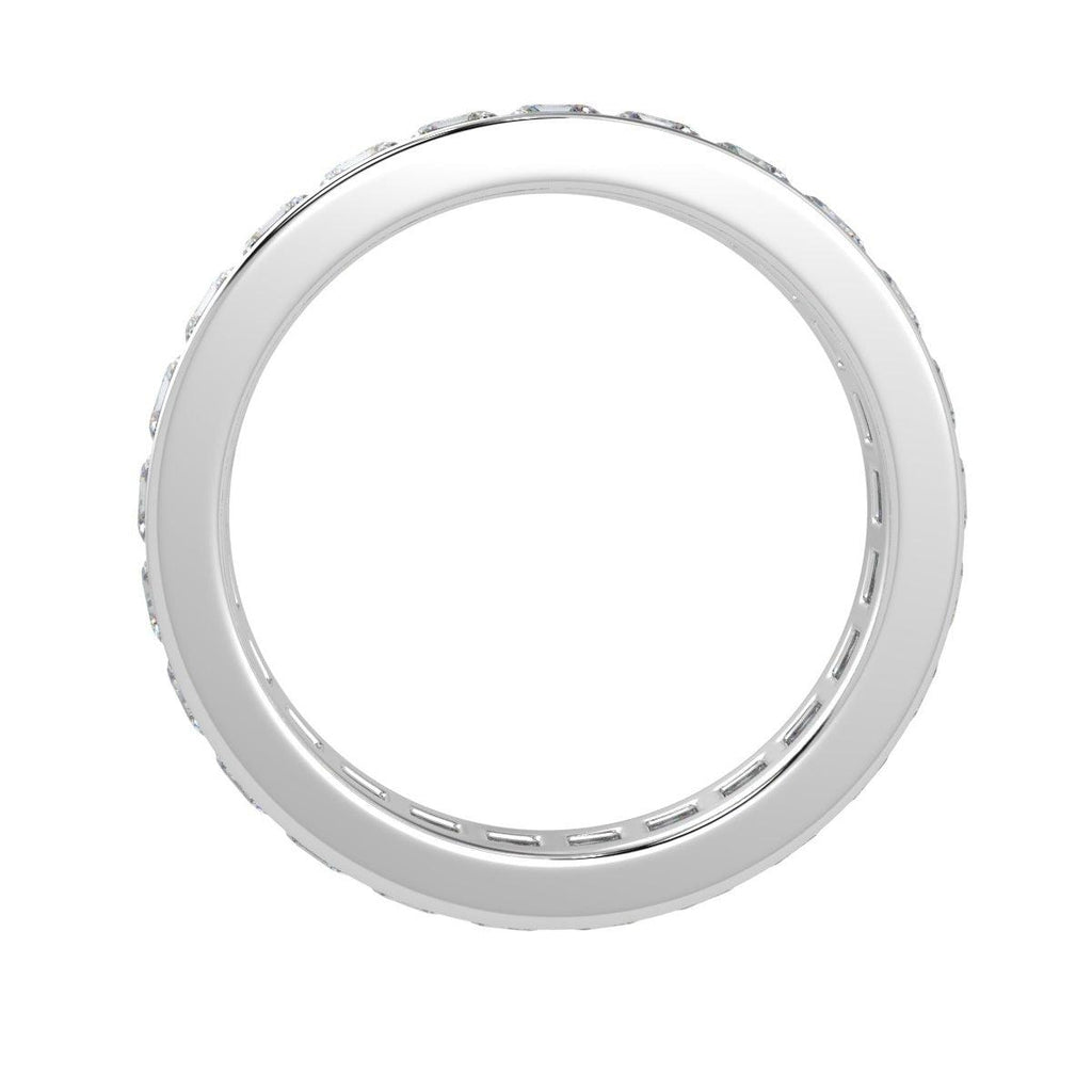 D/VS 4.00 CT ASSCHER DIAMOND FULL ETERNITY PLATINUM RING