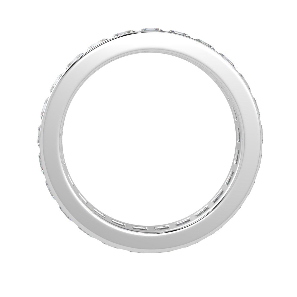 D/VS 4.00 CT ASSCHER DIAMOND FULL ETERNITY PLATINUM RING