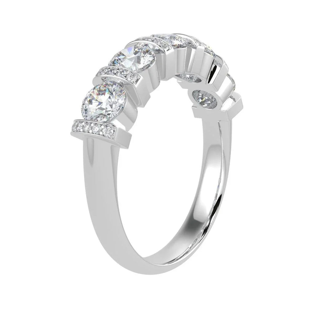 1.25 Ct F/VS Round Diamond Designer Eternity Ring in Platinum / 18K Gold