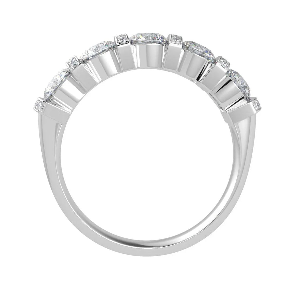 1.25 Ct F/VS Round Diamond Designer Eternity Ring in Platinum / 18K Gold