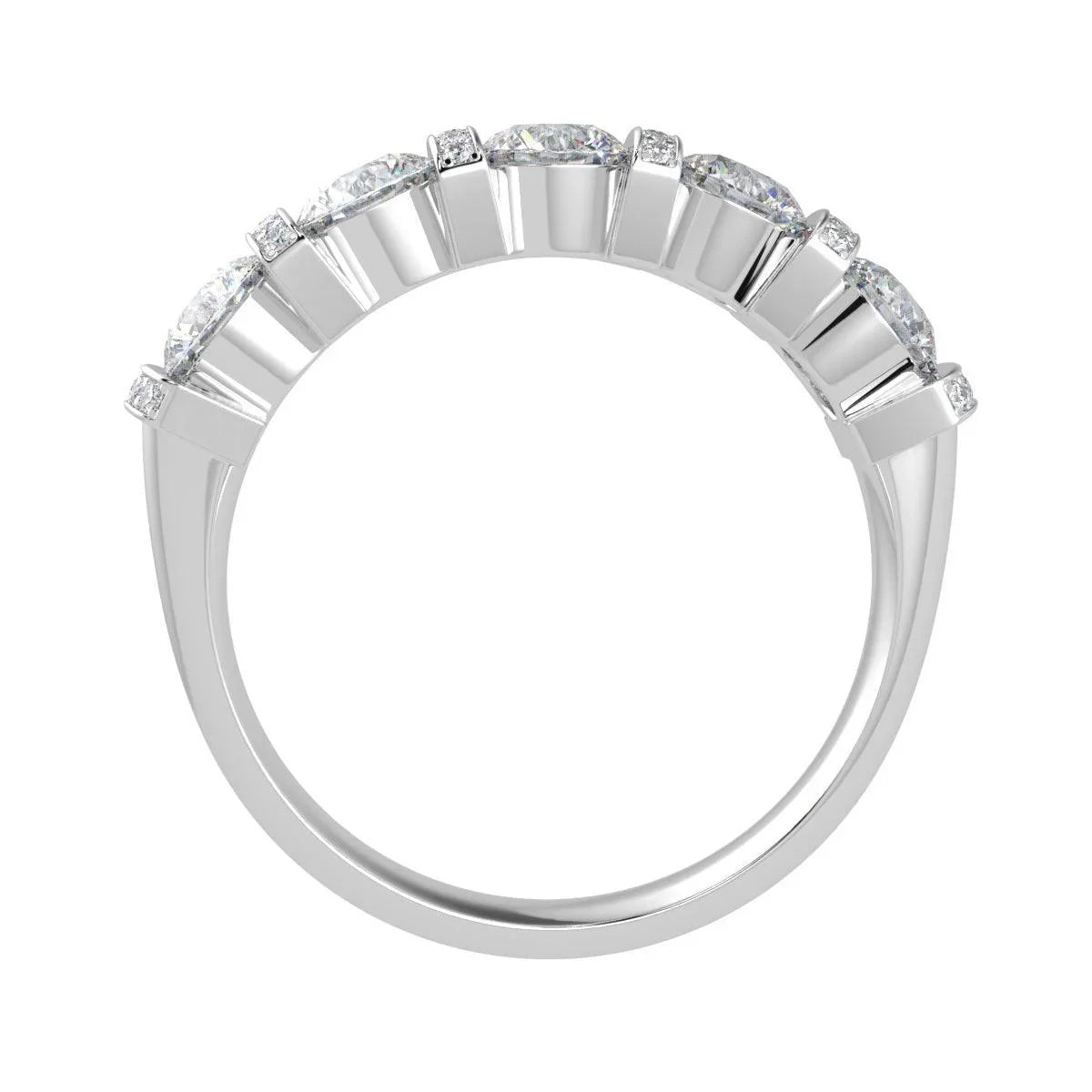 1.25 Ct F/VS Round Diamond Designer Eternity Ring in Platinum / 18K Gold