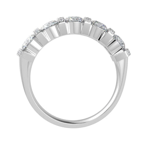 1.25 Ct F/VS Round Diamond Designer Eternity Ring in Platinum / 18K Gold