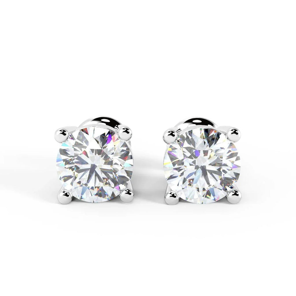 1.10 carat Round Diamond Stud Earring In White Gold