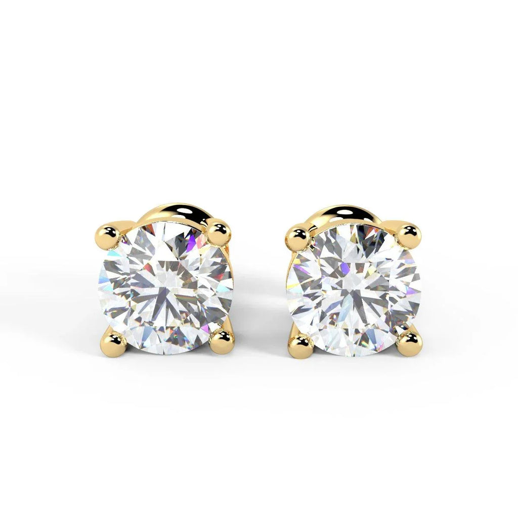 Last Pieces VS Quality 1.05Ct Round Diamond Stud Earrings in Hallmarked 18k Yellow Gold