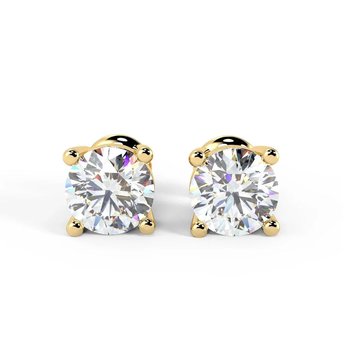 Last Pieces VS Quality 1.05Ct Round Diamond Stud Earrings in Hallmarked 18k Yellow Gold