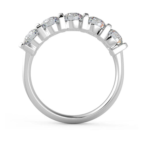 1.00 ct D/VVS Round Diamond 5 Stone Eternity in Platinum/18K Gold