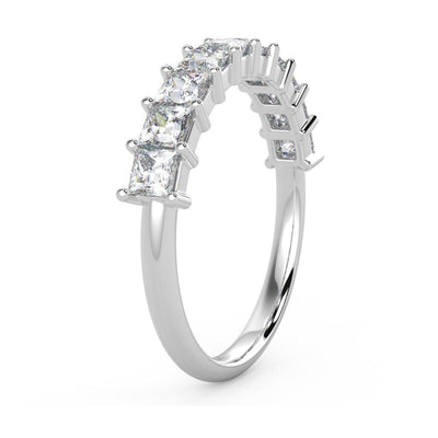 Princess Diamond Half Eternity Ring in Platinum/18K Gold 0.60 CT F/VS