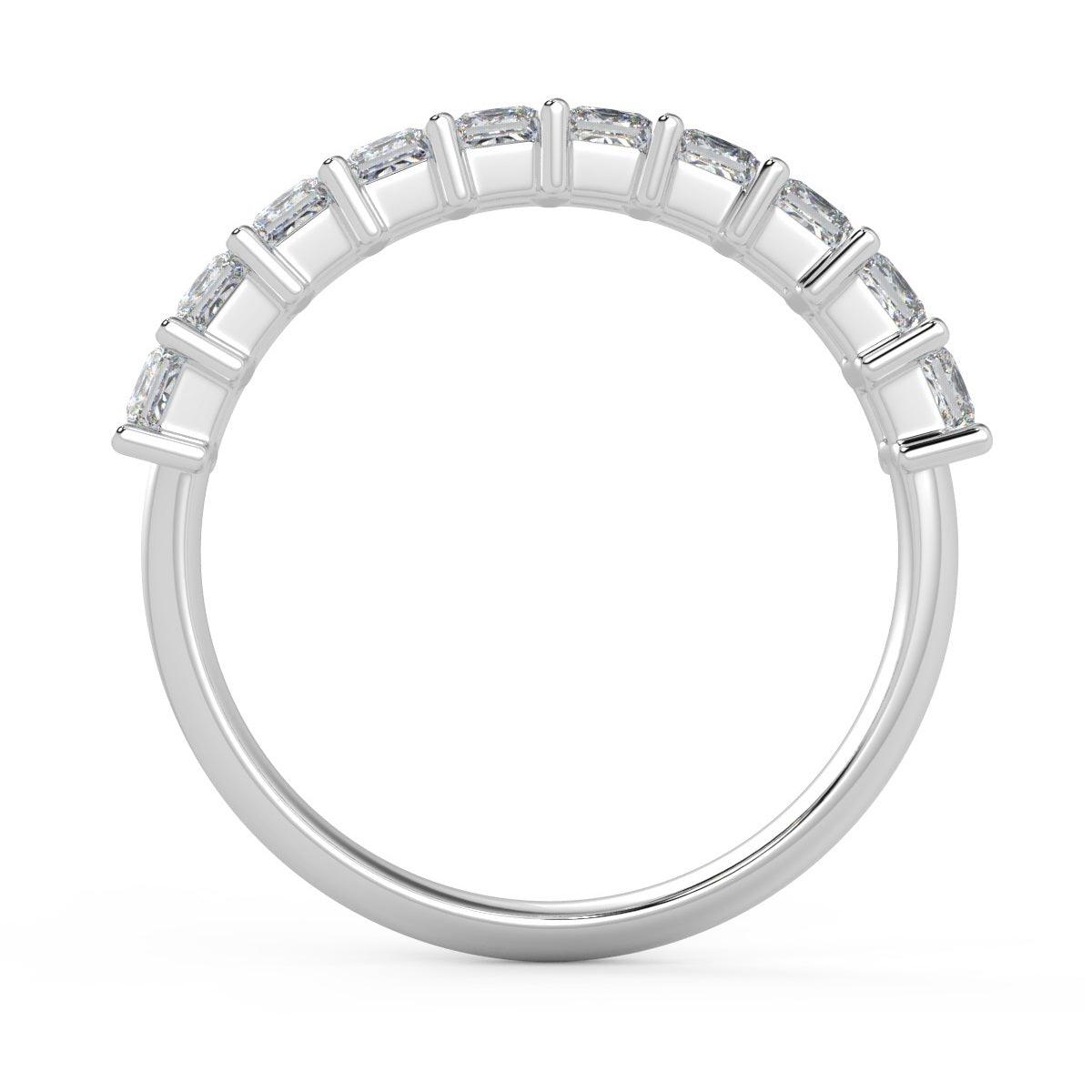 Princess Diamond Half Eternity Ring in Platinum/18K Gold 0.60 CT F/VS