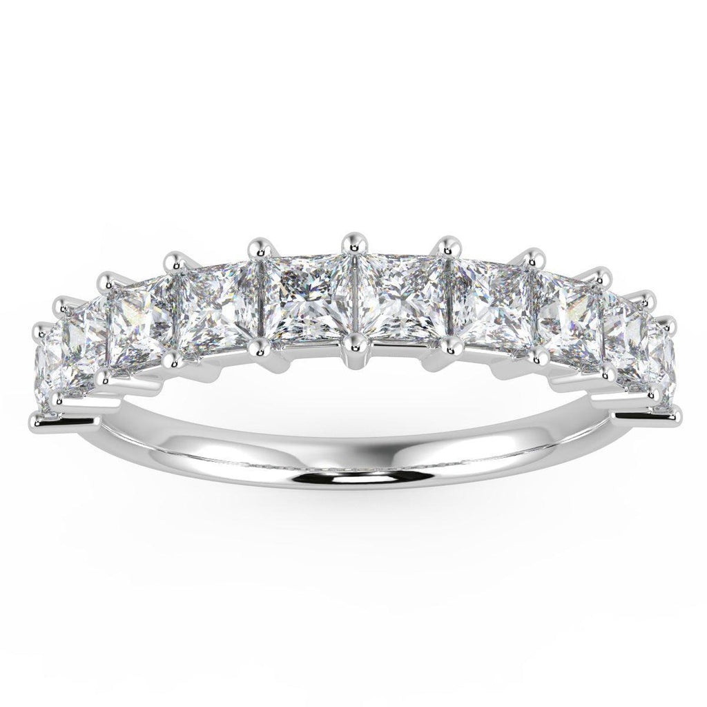 Princess Diamond Half Eternity Ring in Platinum/18K Gold 0.60 CT F/VS