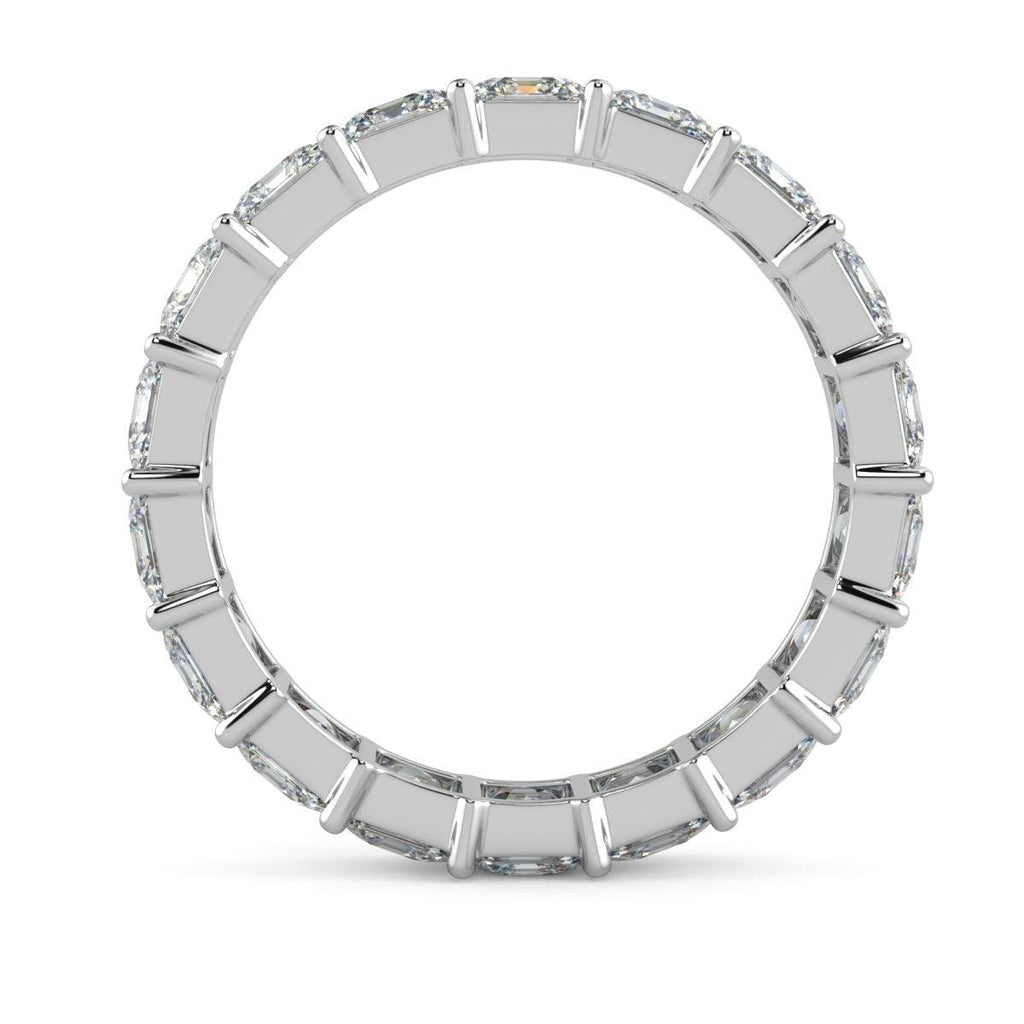 4.00 CT D/VS Asscher Cut Diamond Full Eternity Ring Hallmarked Platinum