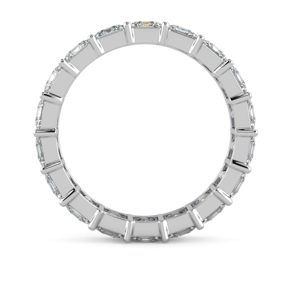 4.00 CT D/VS Asscher Cut Diamond Full Eternity Ring Hallmarked Platinum