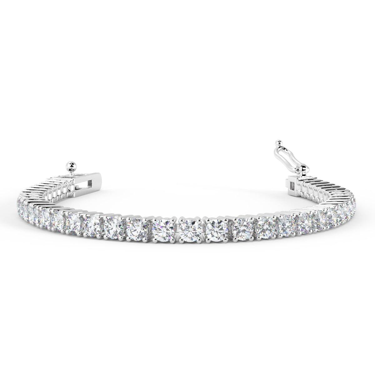 CLEARANCE SALE ! 3.00Ct D/VVS Natural Round Diamond Tennis Bracelet for Women's in Hallmarked 18k Gold