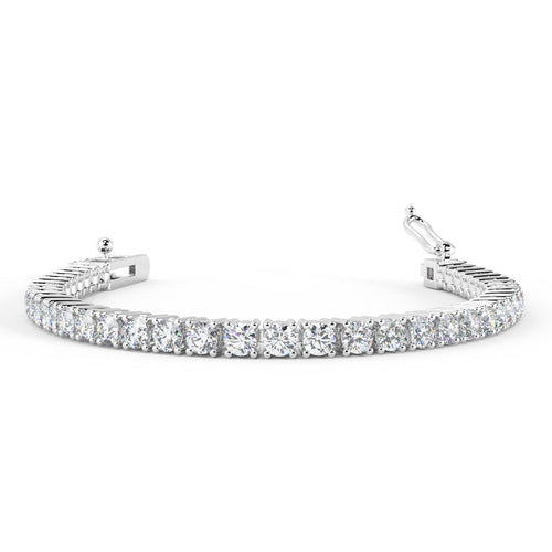 100% Natural Round Diamond Claw Set Tennis Bracelet in Platinum - D-E/VS 3.00ct