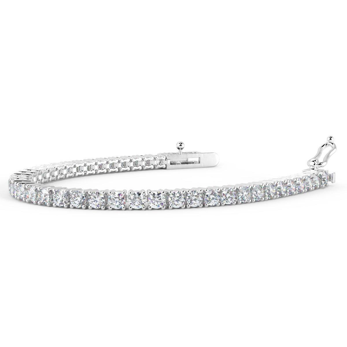 3Ct VS Quality Natural Round Diamond Tennis Bracelet for Women's in Hallmarked Gold - Amada Diamonds