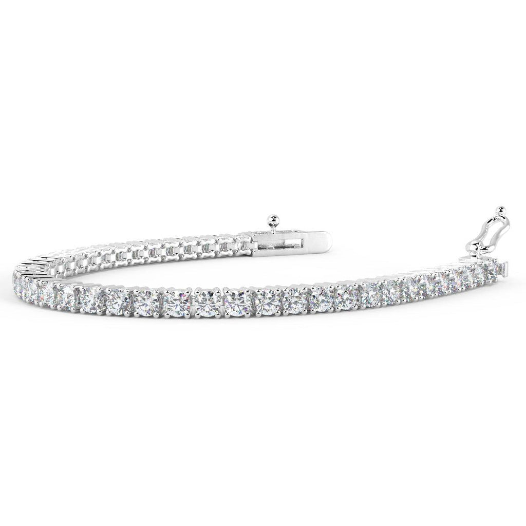 5.00Ct 100% Natural Round Diamond Tennis Bracelet in White / Yellow Gold