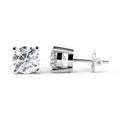 F/VS 1.00Ct Natural Round Diamond Stud Earrings in Hallmarked Platinum