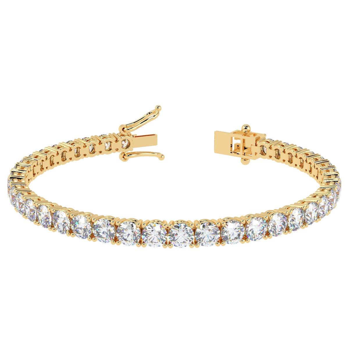 Clearance 3.00Ct F-G/VS Natural Round Brilliant Diamond Tennis Bracelet In 18k Gold