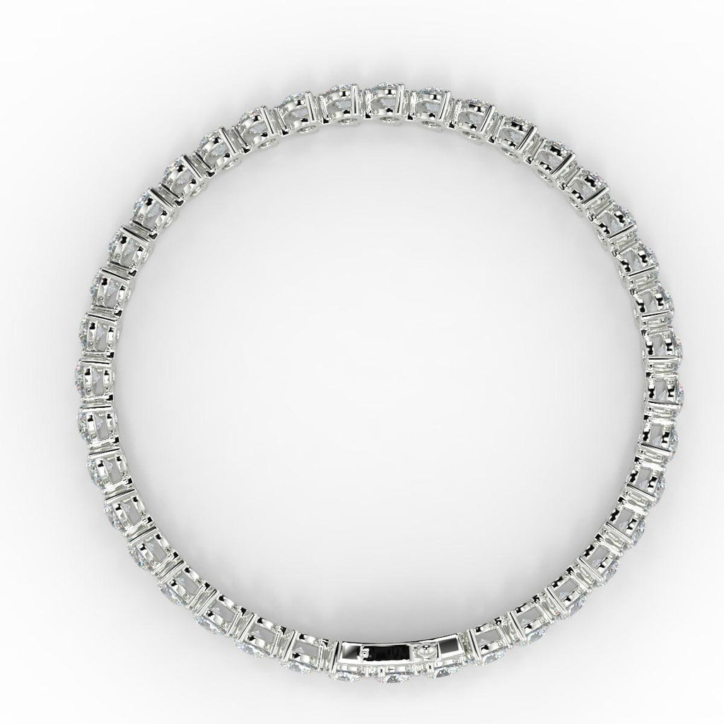 Last Piece ! 9.00Carat 3 Prong Round Diamond Tennis Bracelet for Womens , Hallmarked 18k White Gold