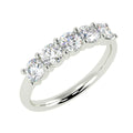 Round Diamond 5 Stone Anniversary Ring 1.00Ct D/VVS