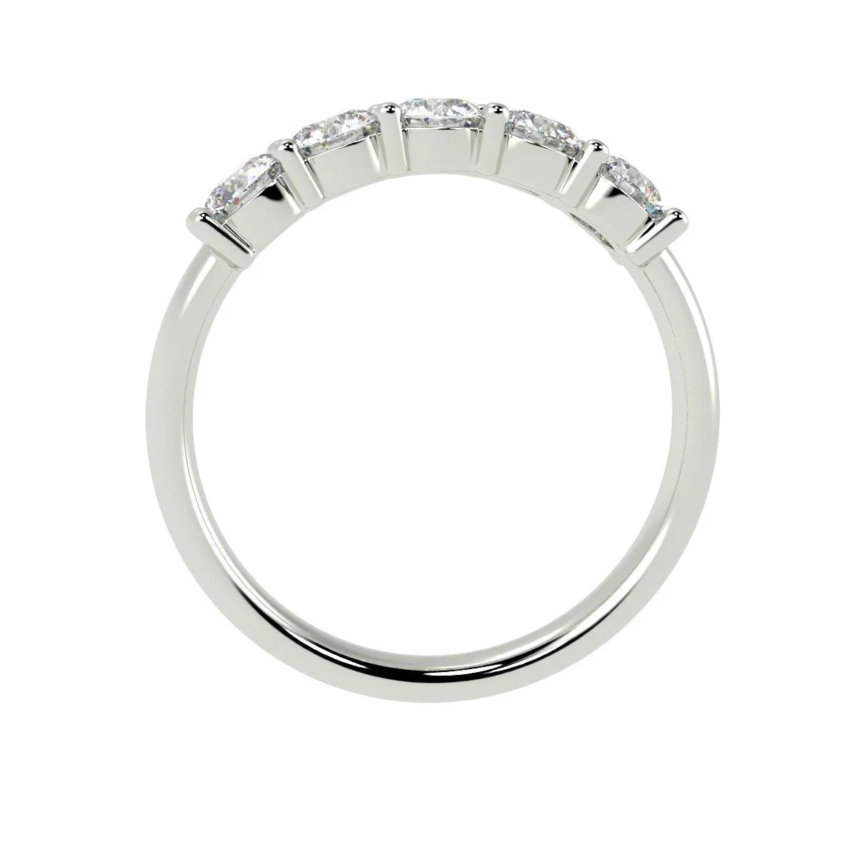 Round Diamond 5 Stone Anniversary Ring 1.00Ct D/VVS