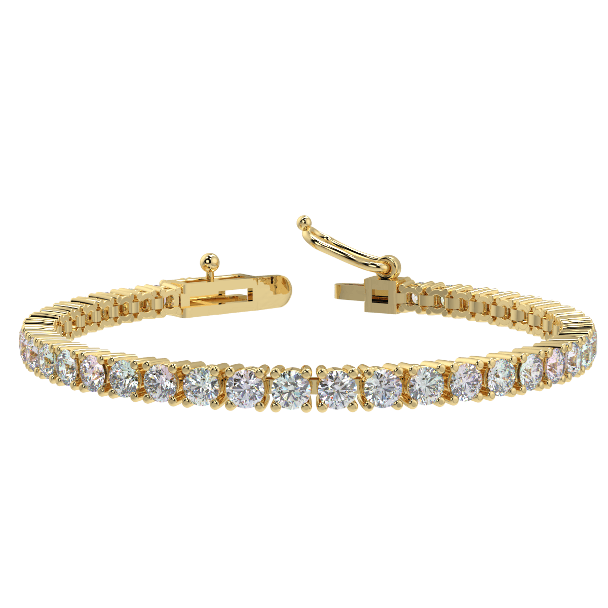 3Ct VS Quality Natural Round Diamond Tennis Bracelet for Women's in Hallmarked Gold - Amada Diamonds