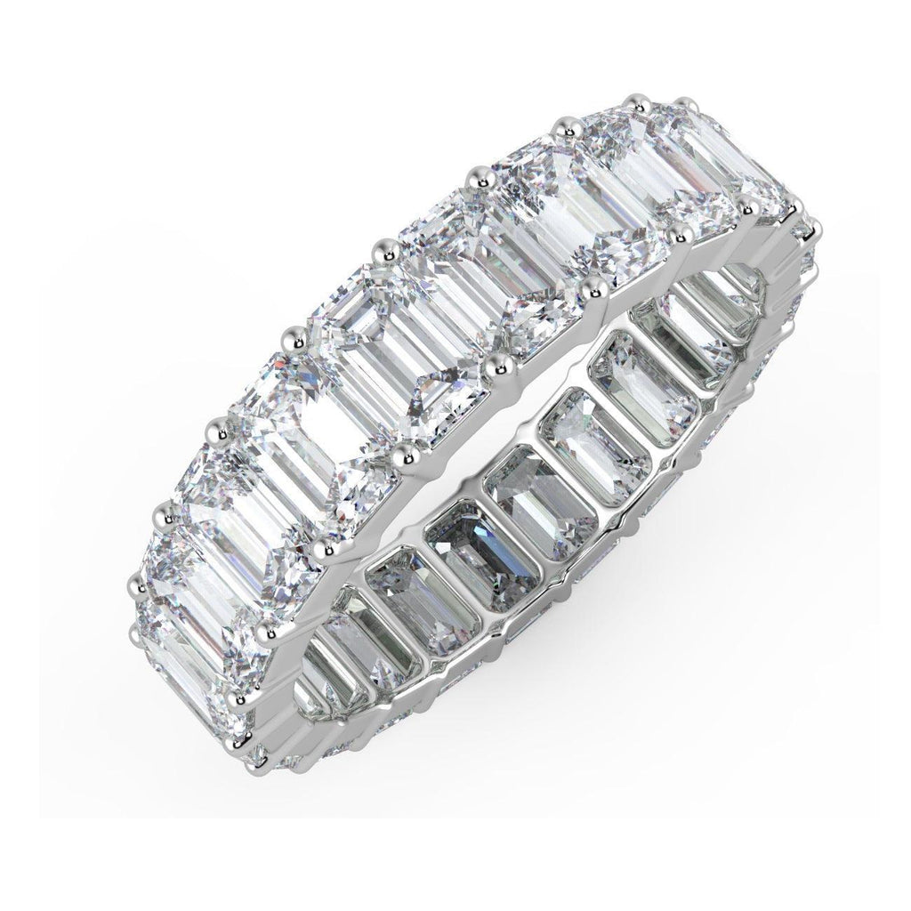 D/VS Emerald Diamond Full Eternity Wedding Ring For women Crafted in Gold And Platinum 4.00 - 8.00 Ct