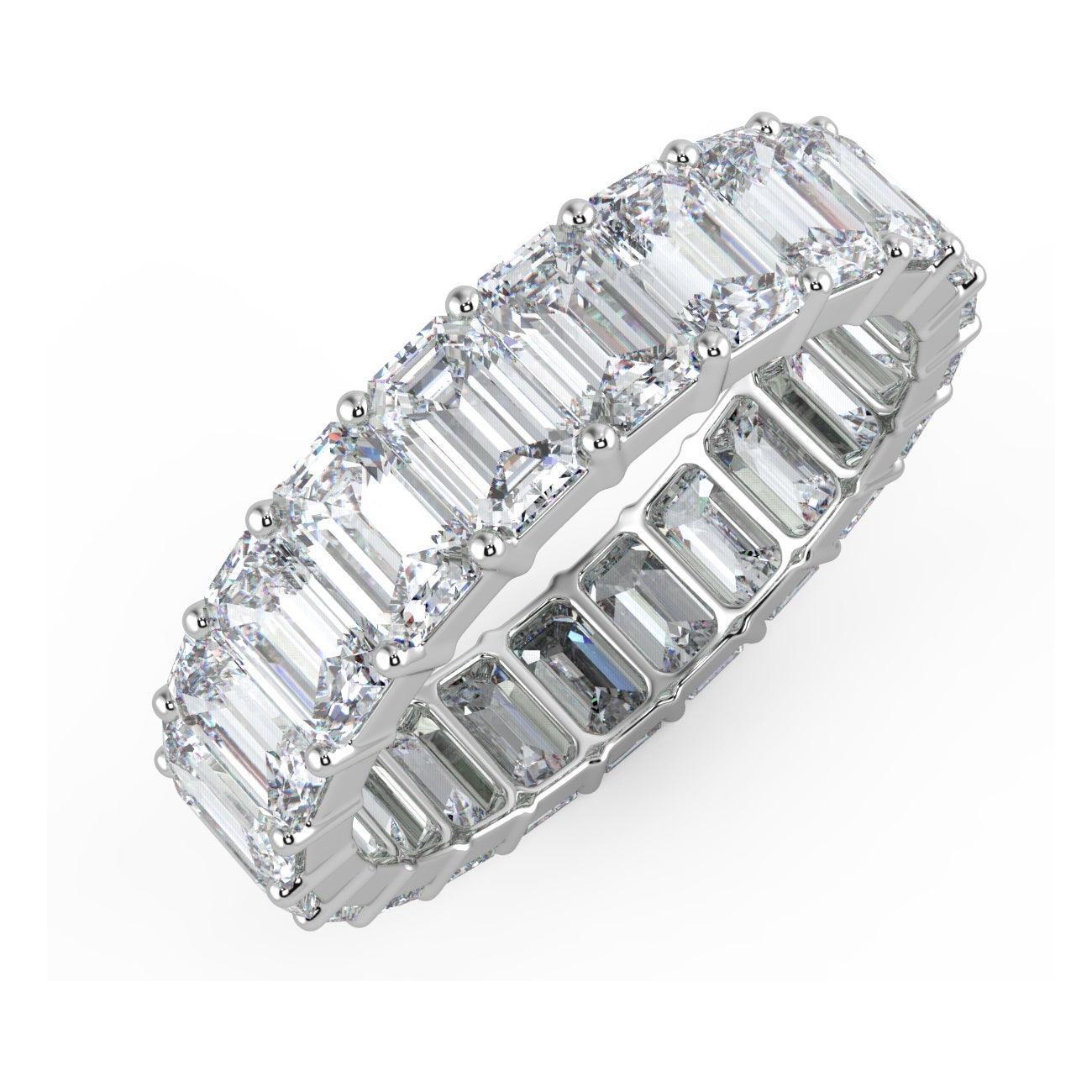 D/VS Emerald Diamond Full Eternity Wedding Ring For women Crafted in Gold And Platinum 4.00 - 8.00 Ct