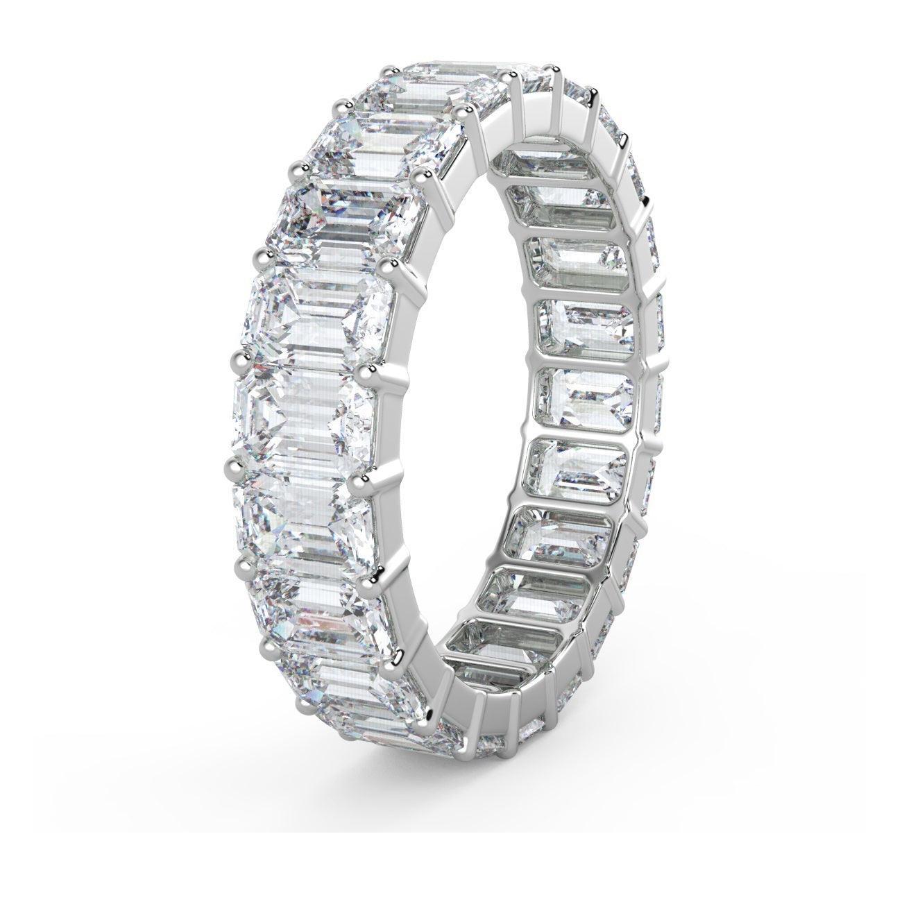 D/VS Emerald Diamond Full Eternity Wedding Ring For women Crafted in Gold And Platinum 4.00 - 8.00 Ct