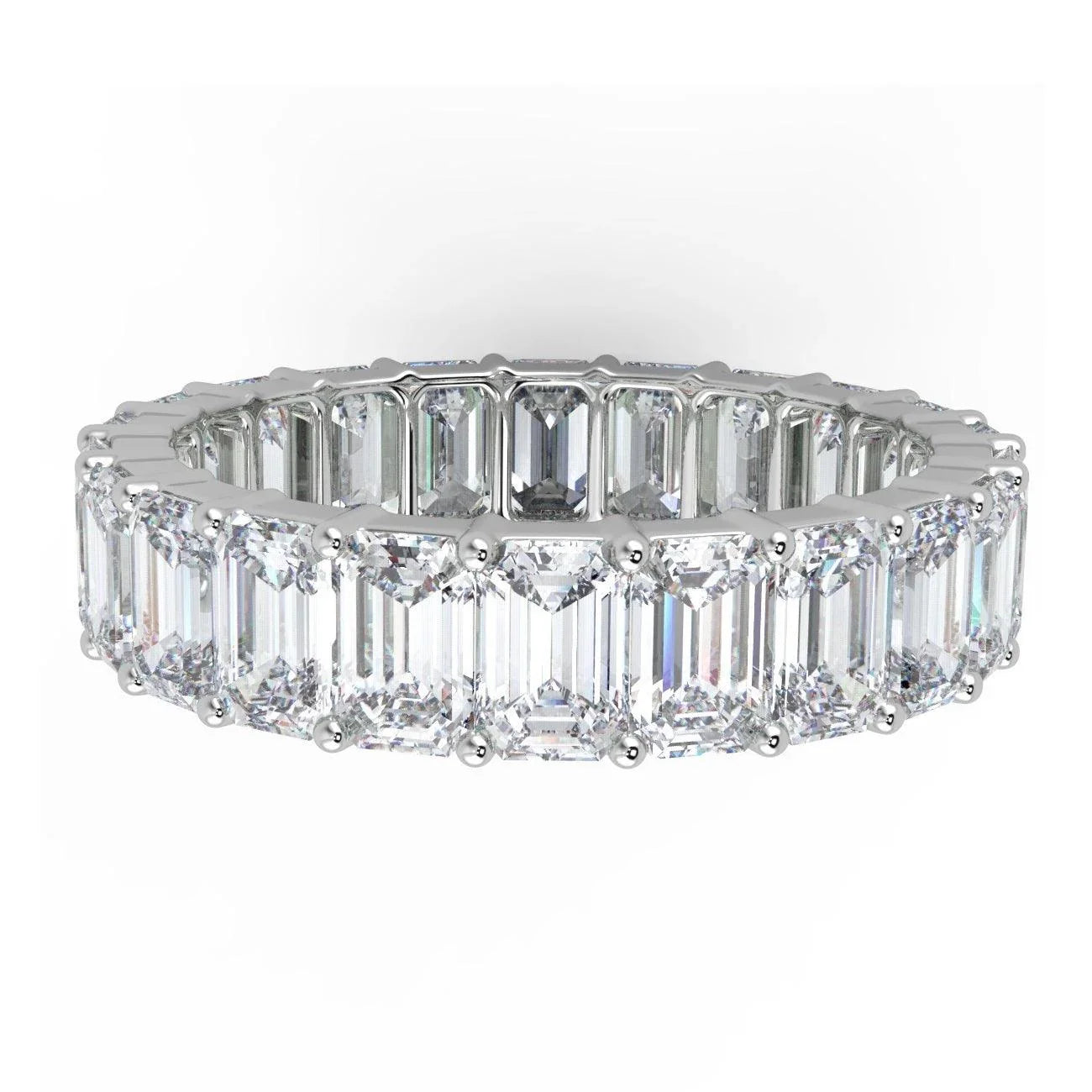 D/VS Emerald Diamond Full Eternity Wedding Ring For women Crafted in Gold And Platinum 4.00 - 8.00 Ct