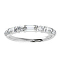 Classic Round and Baguette Diamond Half eternity Ring in Platinum & 18K Gold - 0.50ct - 1.00ct