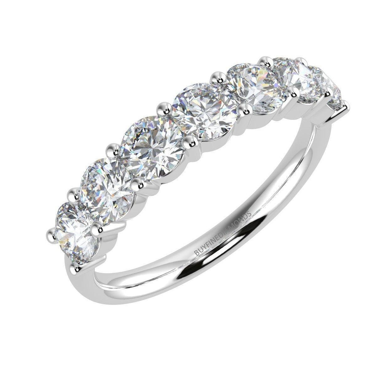 1.00ct D/VVS 7 Round Diamond Eternity Rings For Women