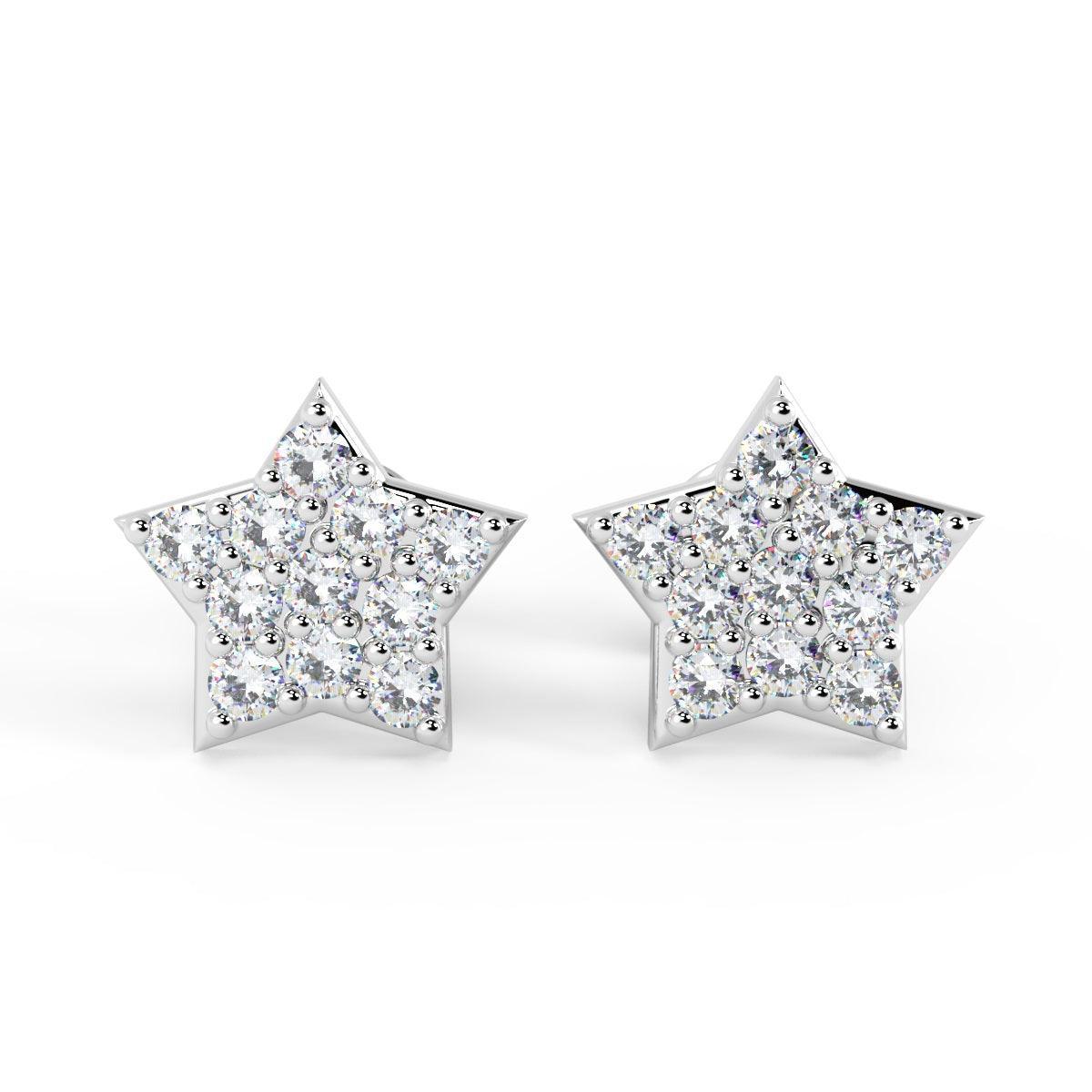 0.25Ct Mini Star Diamond Designer Earrings - Amada Diamonds