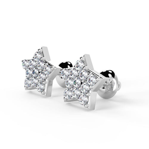0.25Ct Mini Star Diamond Designer Earrings - Amada Diamonds