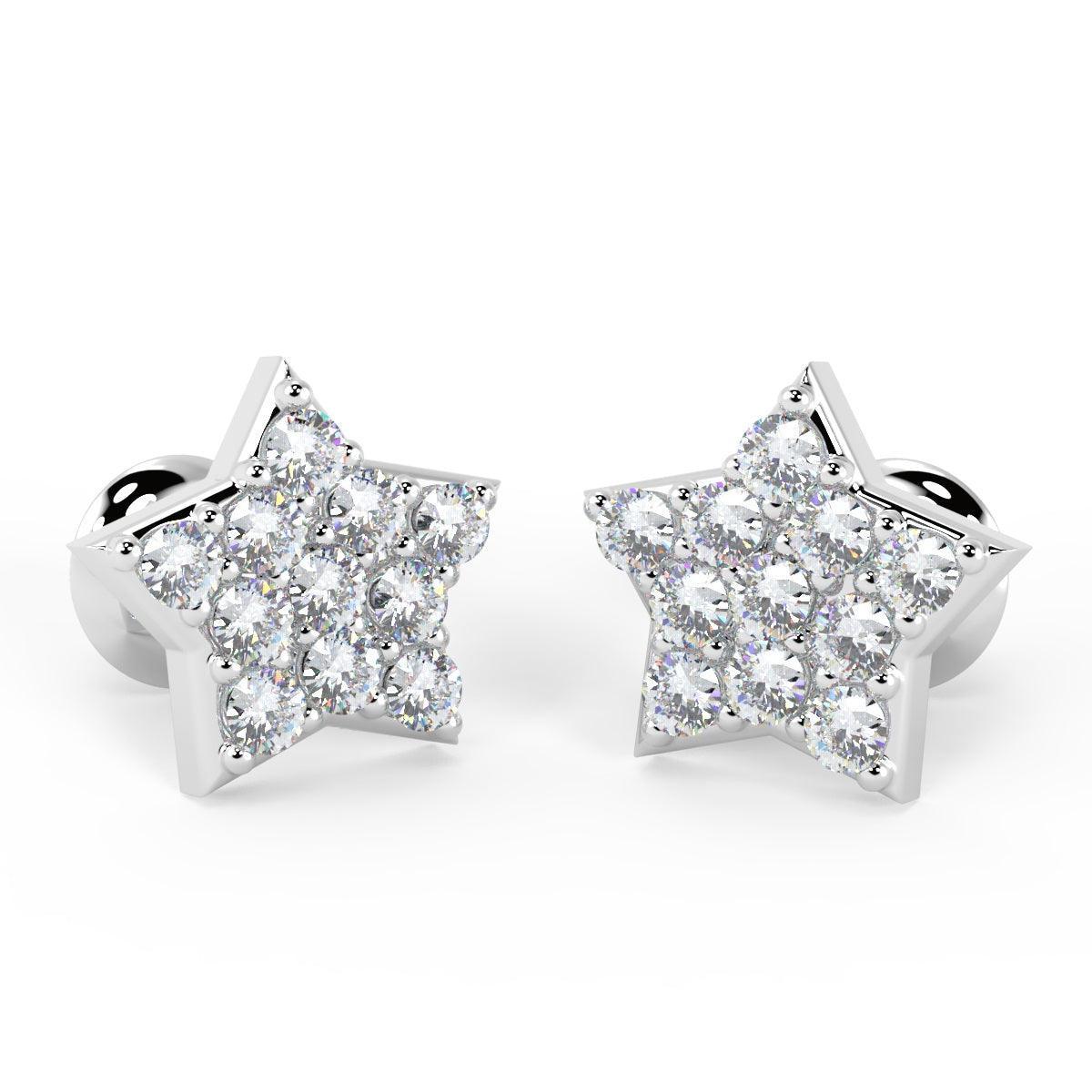 0.25Ct Mini Star Diamond Designer Earrings - Amada Diamonds