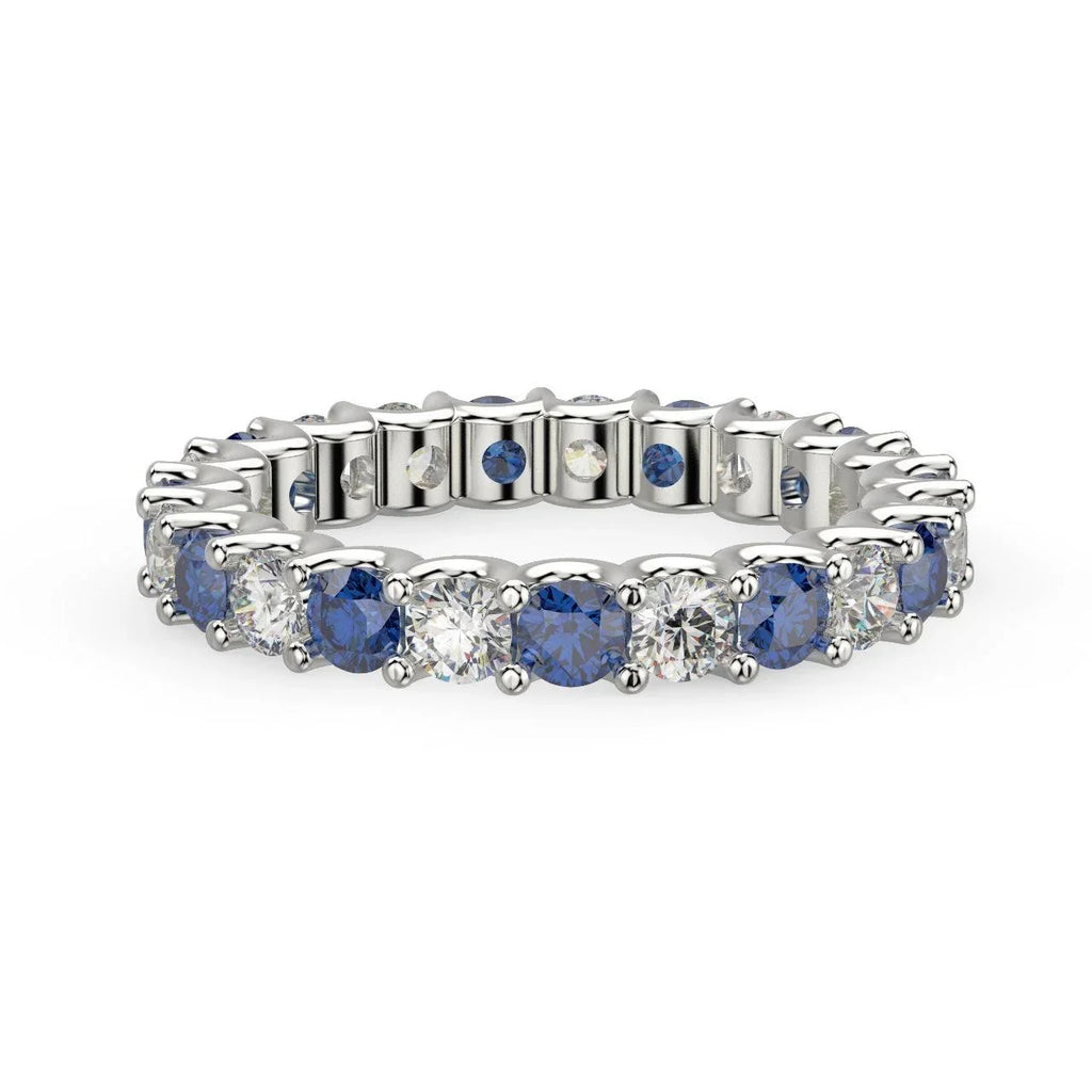 Diamond Cut Sapphire and Diamond Full Eternity Ring 1.20ct