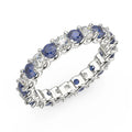 Diamond Cut Sapphire and Diamond Full Eternity Ring 1.20ct