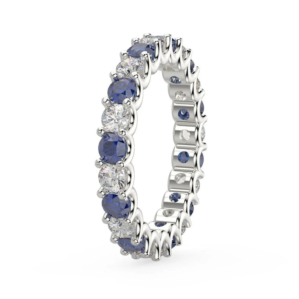Diamond Cut Sapphire and Diamond Full Eternity Ring 1.20ct