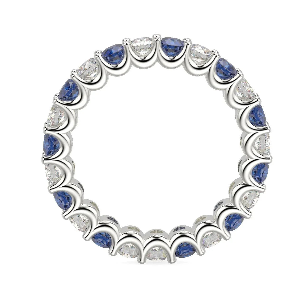 Diamond Cut Sapphire and Diamond Full Eternity Ring 1.20ct